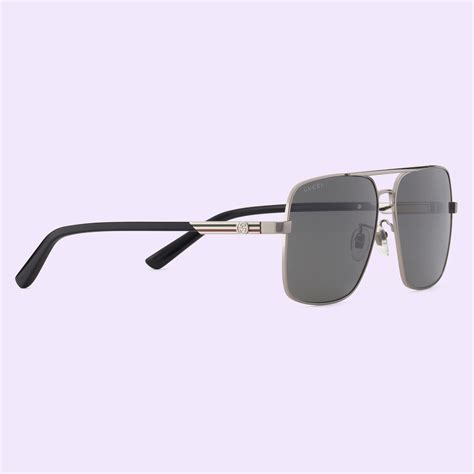 Navigator frame sunglasses in ruthenium metal 